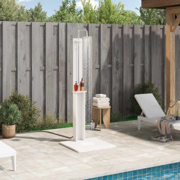 Doccia da esterno 206 cm Legno massello di pino e acciaio inox