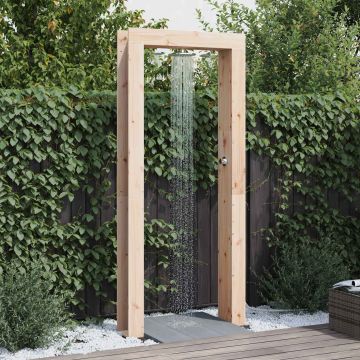 Doccia da esterno 226 cm Legno massello di pino e acciaio inox