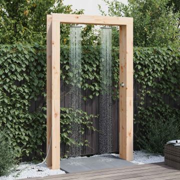 Doccia da esterno 226 cm Legno massello di pino e acciaio inox
