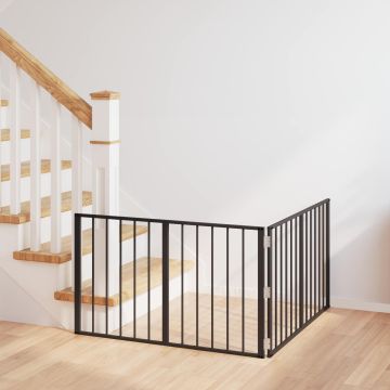 Cancello per cani 2 pz Nero 100 x 60 cm Acciaio zincato