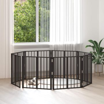 Cancello per cani 8 pz Nero 60 x 60 cm Acciaio zincato