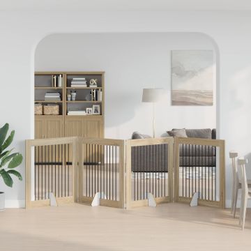 Cancello per cani pieghevole con supporti 4 pz Rovere Sonoma