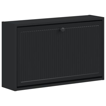 Mobiletto per Scarpe da Muro EDE 71 x 17 x 43 cm Nero