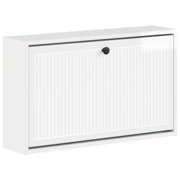 Mobiletto per Scarpe da Muro EDE 71 x 17 x 43 cm Bianco Lucido