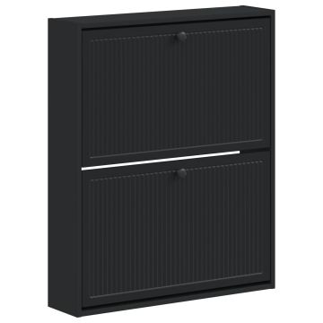 Mobiletto per Scarpe da Muro EDE 71 x 17 x 86 cm Nero