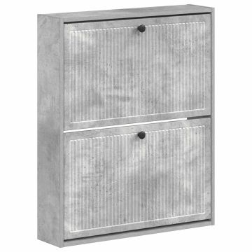 Mobiletto per Scarpe da Muro EDE 71 x 17 x 86 cm Grigio Cemento