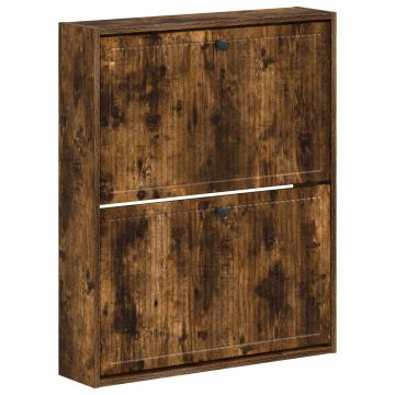 Mobiletto per Scarpe da Muro EDE 71 x 17 x 86 cm Rovere Fumo