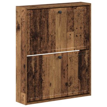 Mobiletto per Scarpe da Muro EDE 71 x 17 x 86 cm Legno antico