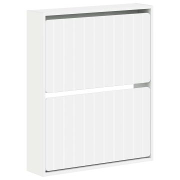 Mobiletto per Scarpe da Muro ZWOLLE 71 x 17 x 86 cm Bianco