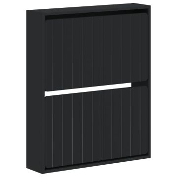 Mobiletto per Scarpe da Muro ZWOLLE 71 x 17 x 86 cm Nero