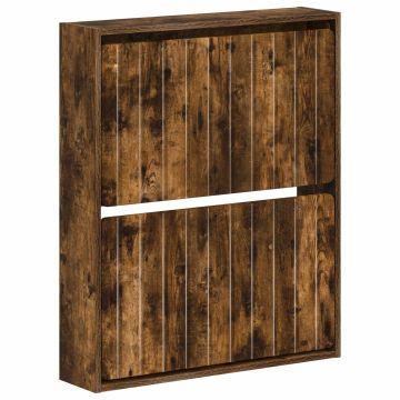 Mobiletto per Scarpe da Muro ZWOLLE 71 x 17 x 86 cm Rovere Fumo