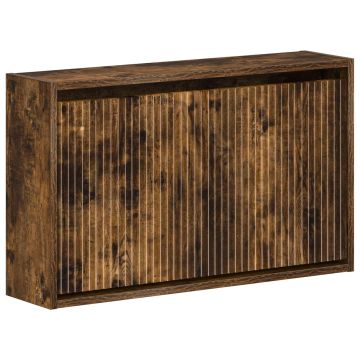 Mobiletto per Scarpe da Muro ARNHEM 71 x 17 x 43 cm Rovere Fumo