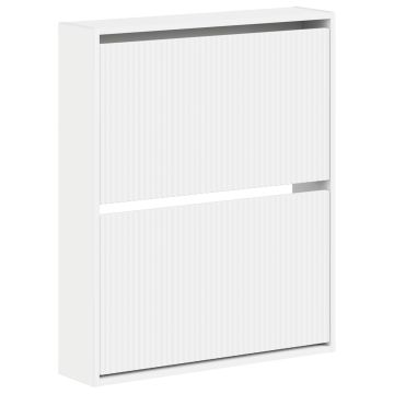 Mobiletto per Scarpe da Muro ARNHEM 71 x 17 x 86 cm Bianco
