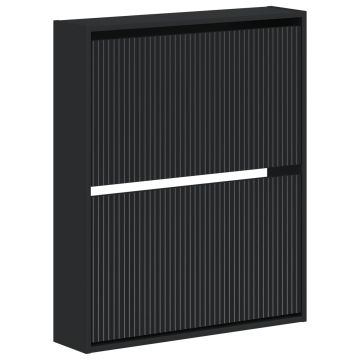 Mobiletto per Scarpe da Muro ARNHEM 71 x 17 x 86 cm Nero