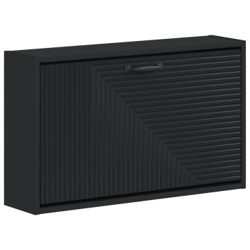Mobiletto per Scarpe da Muro HAARLEM 71 x 17 x 43 cm Nero