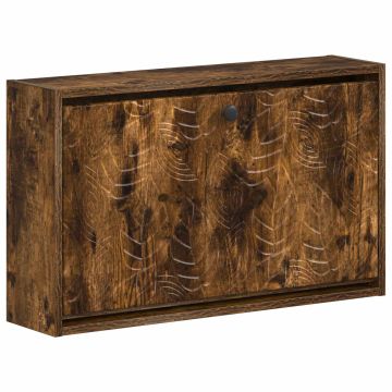 Mobiletto per Scarpe da Muro DELFT 71 x 17 x 43 cm Rovere Fumo