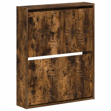 Mobiletto per Scarpe da Muro DELFT 71 x 17 x 86 cm Rovere Fumo