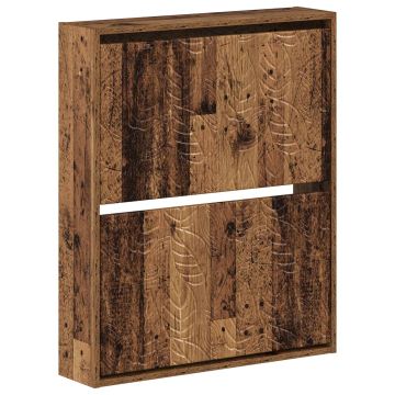 Mobiletto per Scarpe da Muro DELFT 71 x 17 x 86 cm Legno antico