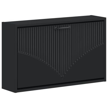 Mobiletto per Scarpe da Muro HOORN 71 x 17 x 43 cm Nero