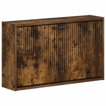 Mobiletto per Scarpe da Muro HOORN 71 x 17 x 43 cm Rovere Fumo