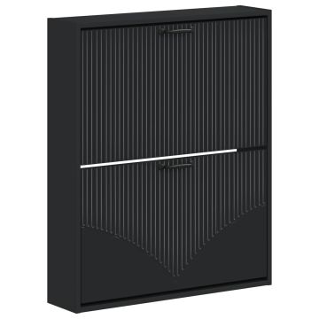 Mobiletto per Scarpe da Muro HOORN 71 x 17 x 86 cm Nero