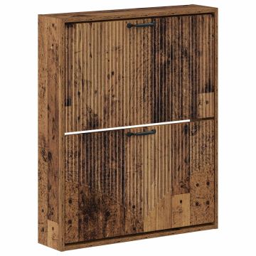 Mobiletto per Scarpe da Muro HOORN 71 x 17 x 86 cm Legno antico