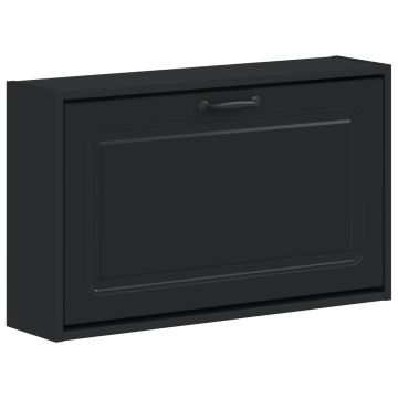 Mobiletto per Scarpe da Muro UTRECHT 71 x 17 x 43 cm Nero