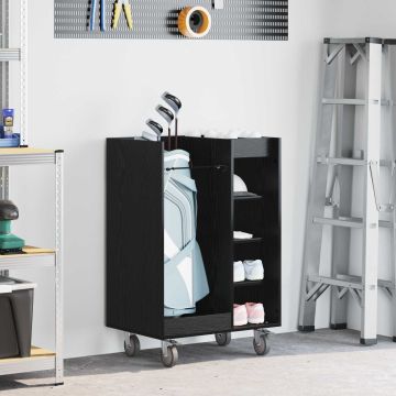 Armadio per Golf con ruota Rovere Nero 65 x 45 x 98 cm