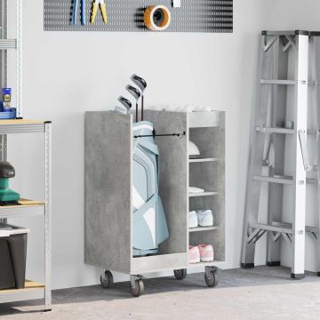 Armadio per Golf con ruota Grigio cemento 65 x 45 x 98 cm