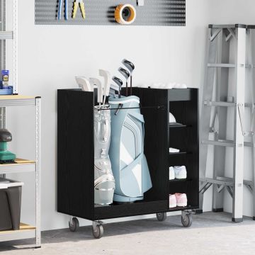 Armadio per Golf con ruota Rovere Nero 90 x 45 x 98 cm