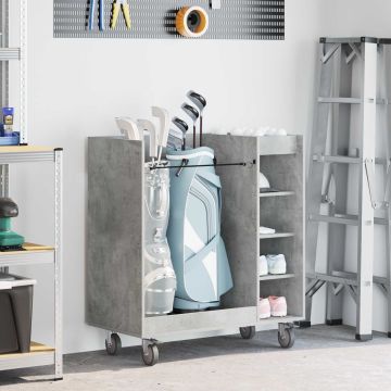 Armadio per Golf con ruota Grigio cemento 90 x 45 x 98 cm