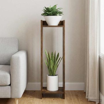 Supporto per piante Rovere Fumo 30 x 30 x 100 cm
