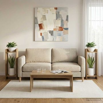 Supporto per piante 2 pz Rovere Artigianale 30 x 30 x 80 cm