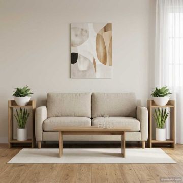 Supporto per piante 2 pz Rovere Artigianale 30 x 30 x 60 cm