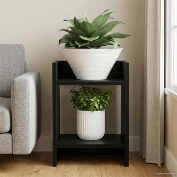 Supporto per piante Rovere Nero 30 x 30 x 40 cm