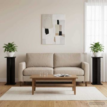 Supporto per piante 2 pz Rovere Nero 25 x 25,5 x 80,5 cm
