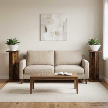 Supporto per piante 2 pz Rovere Fumo 25 x 25,5 x 60,5 cm