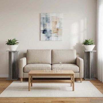 Supporto per piante 2 pz Sonoma grigio 25 x 25,5 x 60,5 cm