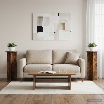 Supporto per piante 2 pz Rovere Fumo Ø40 x 100 cm