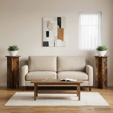 Supporto per piante 2 pz Rovere Fumo 40 x 40 x 80 cm