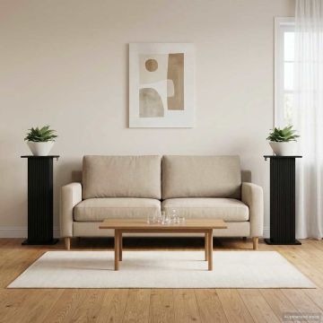 Supporto per piante 2 pz Nero 30,5 x 30 x 80,5 cm
