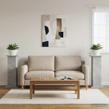 Supporto per piante 2 pz Grigio Cemento 30,5 x 30 x 80,5 cm