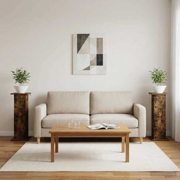 Supporto per piante 2 pz Rovere Fumo 30,5 x 30 x 80,5 cm