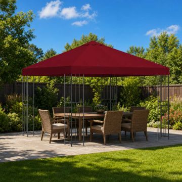 Gazebo 3 x 3 m Borgogna Poliestere e Acciaio 190 gsm