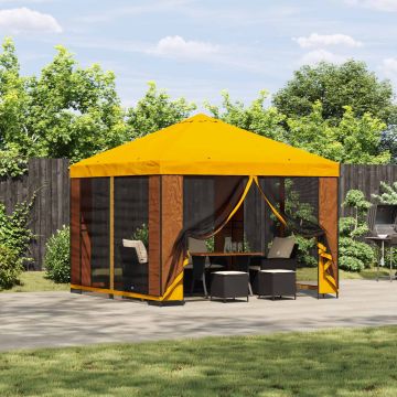 Gazebo da giardino con pareti laterali 3 x 3 m Giallo