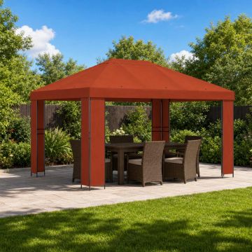 Gazebo 4 × 3 m Terracotta Poliestere e Acciaio 190 gsm