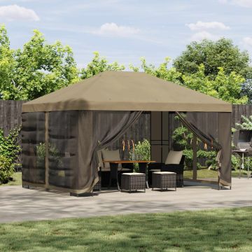 Gazebo da giardino con pareti laterali 4 × 3 m Beige