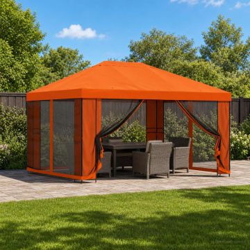 Gazebo da giardino con pareti laterali 4 × 3 m Arancione