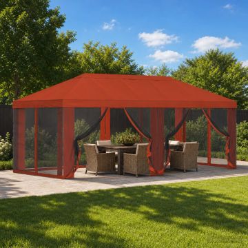 Copertura Gazebo con Pareti Laterali 6 x 3 m Terracotta