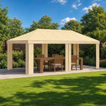 Copertura per Gazebo 6 x 3 m Crema Poliestere 190 gsm